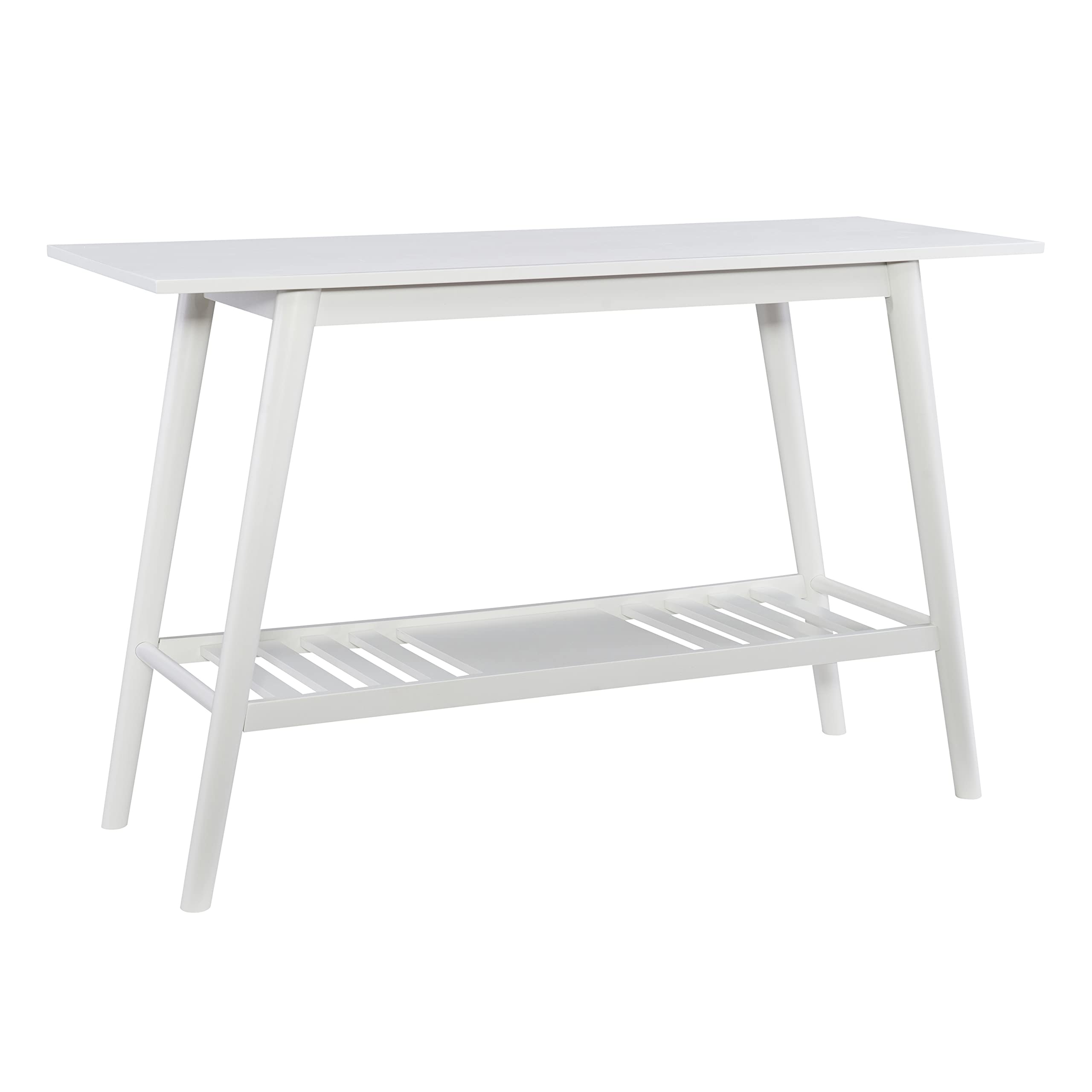 Linon White Mid Century Modern Console Table - Melissa Design for Entryway, Living Room & Hallway Decor