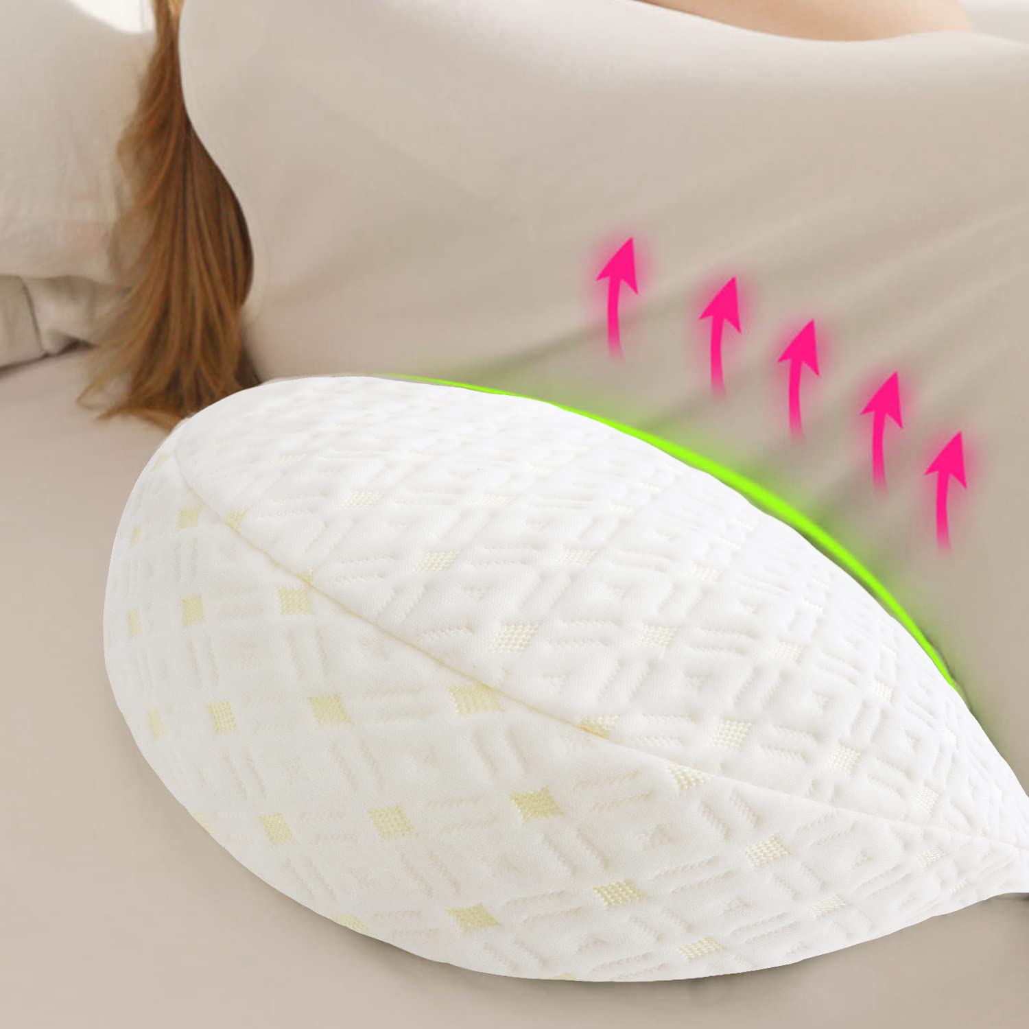 Lacomfy Pregnancy Pillow for Side Sleepers - Maternity Support Pillow with Detachable Cover for Belly, Waist & Back Pain Relief - Comfortable Double Wedge Design for Expecting Mothers - Perfect for Sleeping, Nursing & Relaxing During Pregnancy