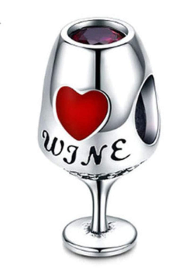 LaBenie Elegant Red Wine Glass Charms - Set of 6 Crystal Bead Markers for Parties, Weddings & Wine Tasting Events - Prevent Drink Mix-ups at Social Gatherings