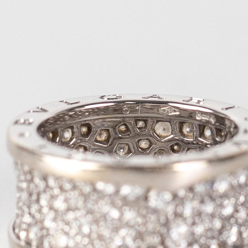 Bvlgari B.zero1 18K White Gold Diamond Ring Size 51 - Luxury Jewelry for Women, Perfect for Weddings, Anniversaries & Special Occasions