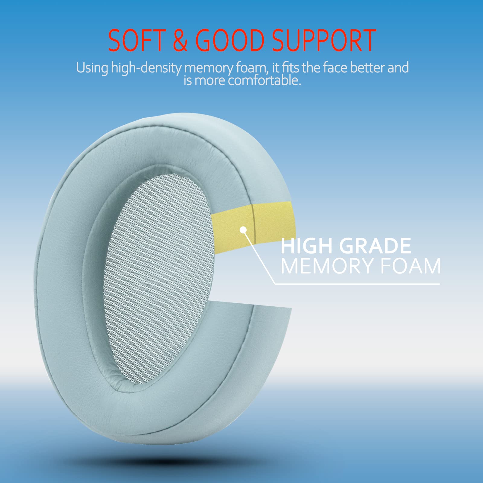 Premium Replacement Ear Pads for Sony WH-H900N & MDR-100ABN Headphones - Soft Memory Foam Protein Leather Cushions - Comfortable Over-Ear Earpads (Green) - Perfect for Gaming, Travel & Noise Isolation