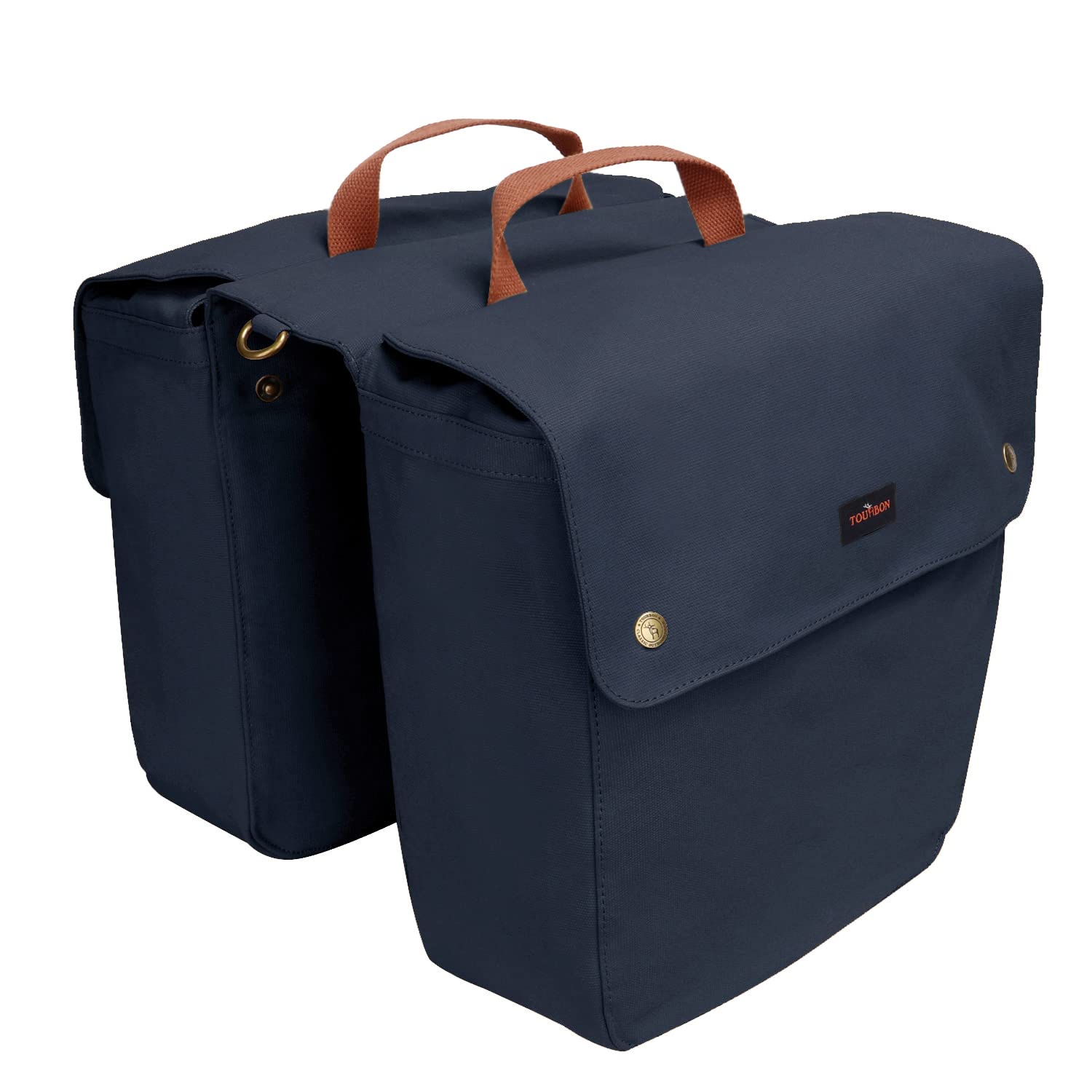 Waterproof Canvas Bike Pannier Bag - Foldable Rear Seat Trunk Bag for Bicycles (Roll-Up Design, Double Storage) - Perfect for Commuting, Grocery Shopping & Outdoor Adventures