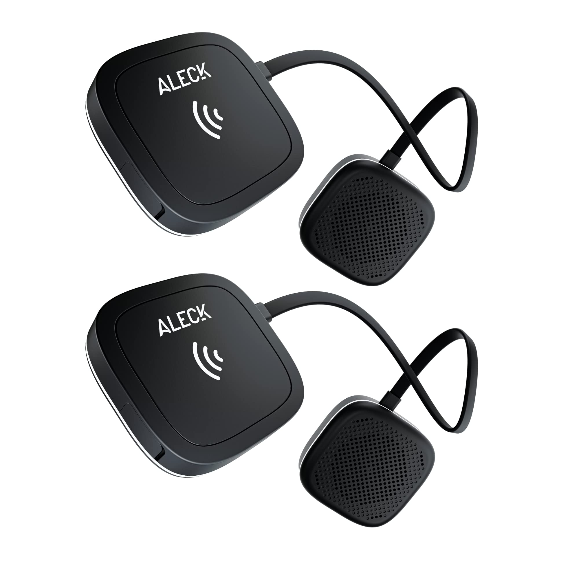 Aleck 006 Wireless Bluetooth Helmet Speakers - 2 Pack for Skiing & Snowboarding - Glove-Friendly Controls, Built-in Mic for Hands-Free Calls | Compatible with Audio-Ready Helmets, Motorcycle, Cycling & Outdoor Sports