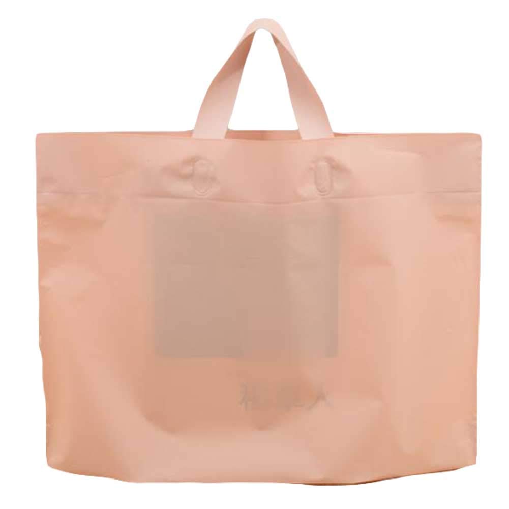 Eco-Friendly 50-Piece Clear Plastic Shopping Bags - Panda Legends Apricot Gift & Boutique Carry Bags for Retail Stores, Parties & Gift Wrapping
