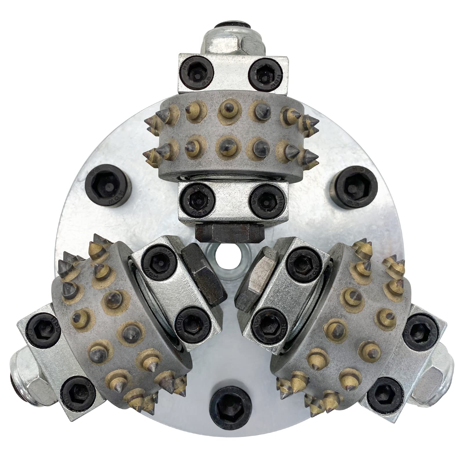 5 Inch Bush Hammer Disc with 30 Pins & 3 Rollers - M14 Europe Thread Seamless Seam Setter for Stone, Granite & Concrete - Precise Adjustment, Easy Splicing - Perfect for Professional Stonework & DIY Home Renovations