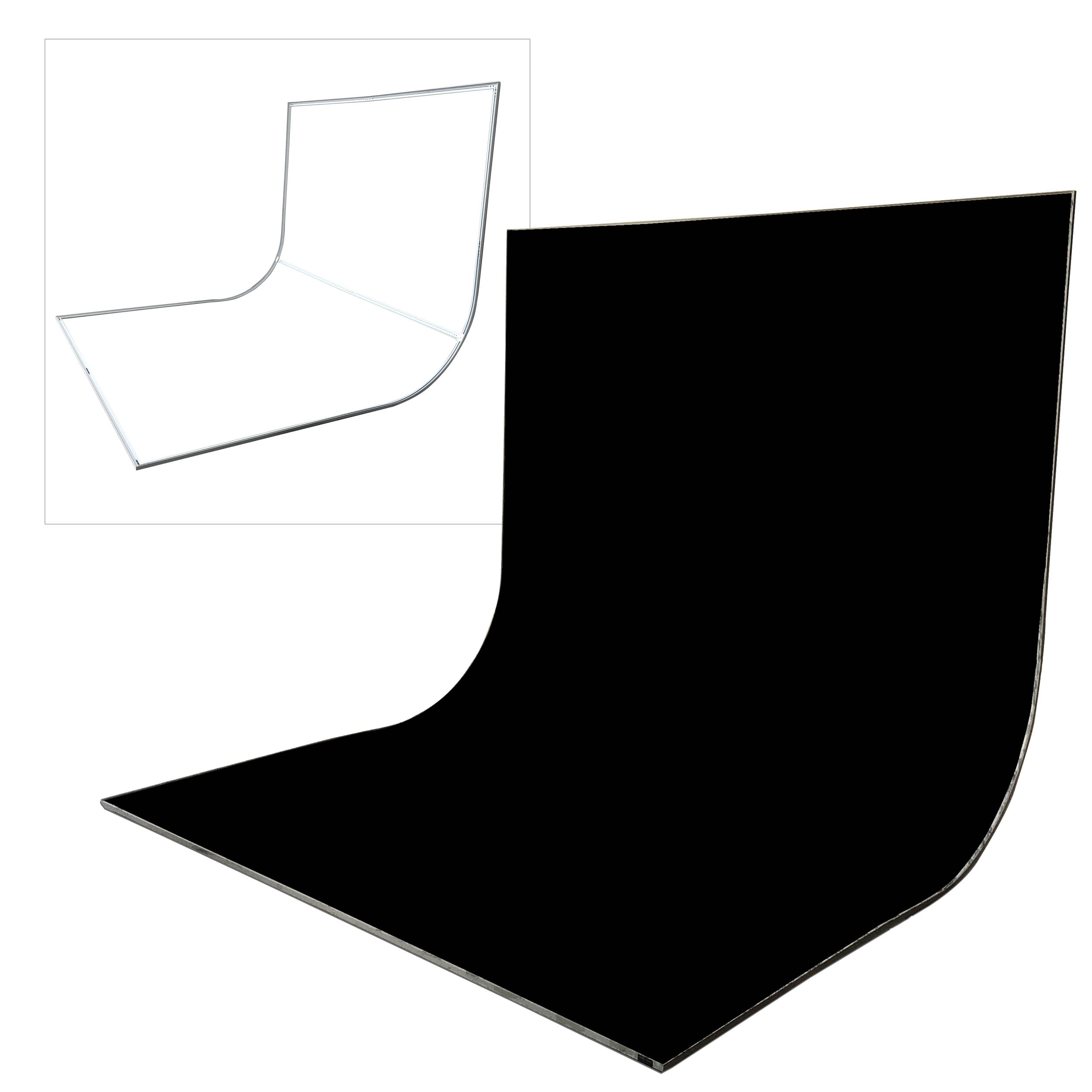 EasiFrame Curved Self-Supporting Portable Studio Infinity Cove Cyclorama Background Kit V2 - Professional Photography & Videography Backdrop (Black) - Perfect for YouTube Videos, Product Shoots, and Live Streaming
