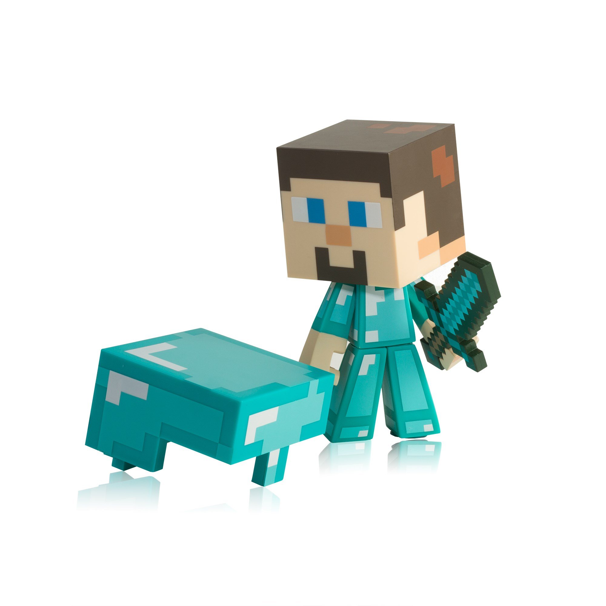 Official Minecraft Diamond Steve 6-Inch Vinyl Collectible Figure - Perfect for Gaming Decor, Gift for Fans & Collectors