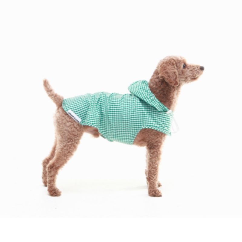 Merrypongo Waterproof Raincoat & Windbreaker Jacket - Green Gingham Plaid Outdoor Coat for Men & Women | Perfect for Hiking, Camping, and Everyday Rainy Weather Protection