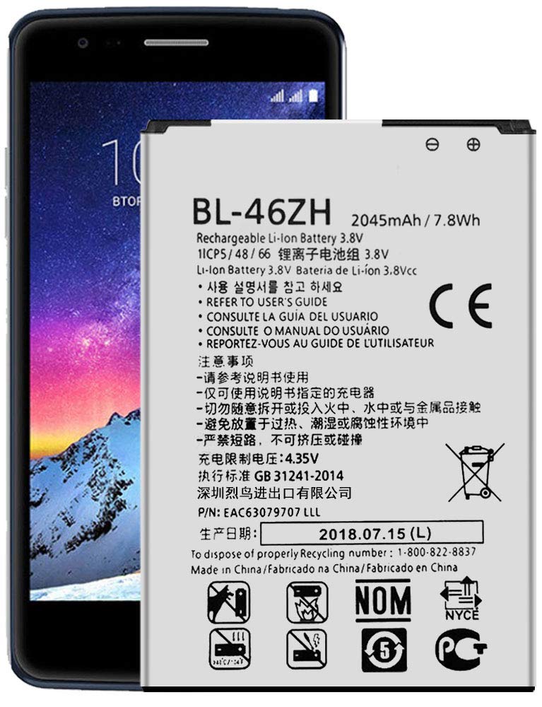 Original LG US375 Replacement Battery BL-46ZH - Compatible with LG Phones - Long Lasting Power for Daily Use, Travel & Business