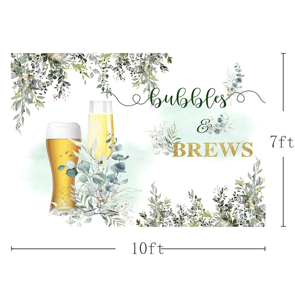 MEHOFOND 10x7ft Bubbles and Brews Backdrop - Elegant Wedding, Engagement & Bridal Shower Decor - Perfect for Mr & Mrs Celebrations, Photo Booth Props & Brunch Parties - Ideal for Wedding Receptions, Anniversary Parties & Bachelorette Events