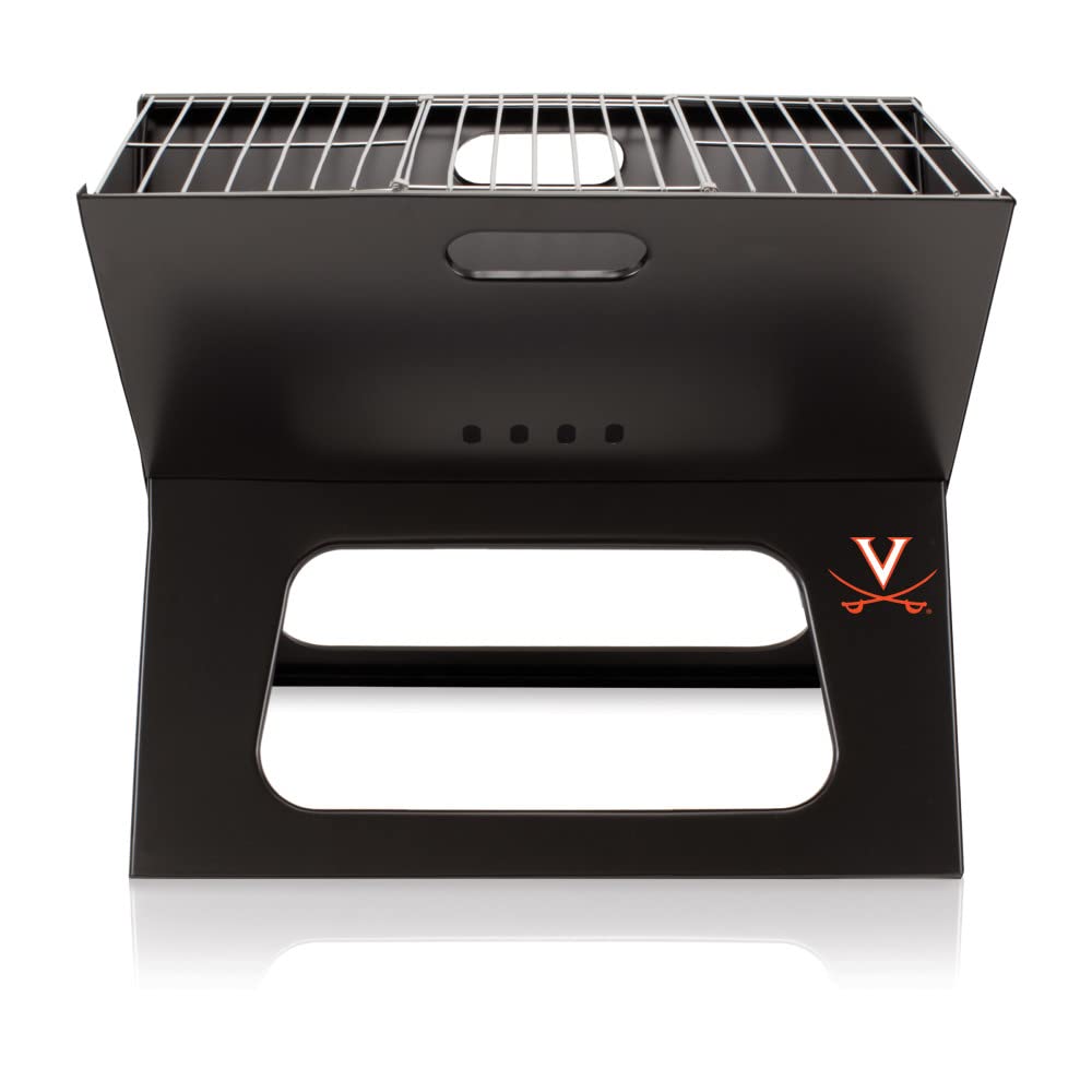 PICNIC TIME NCAA Virginia Cavaliers X-Grill Portable Charcoal Grill - Compact Camping Grill for Tailgating, Backyard BBQs & Outdoor Adventures