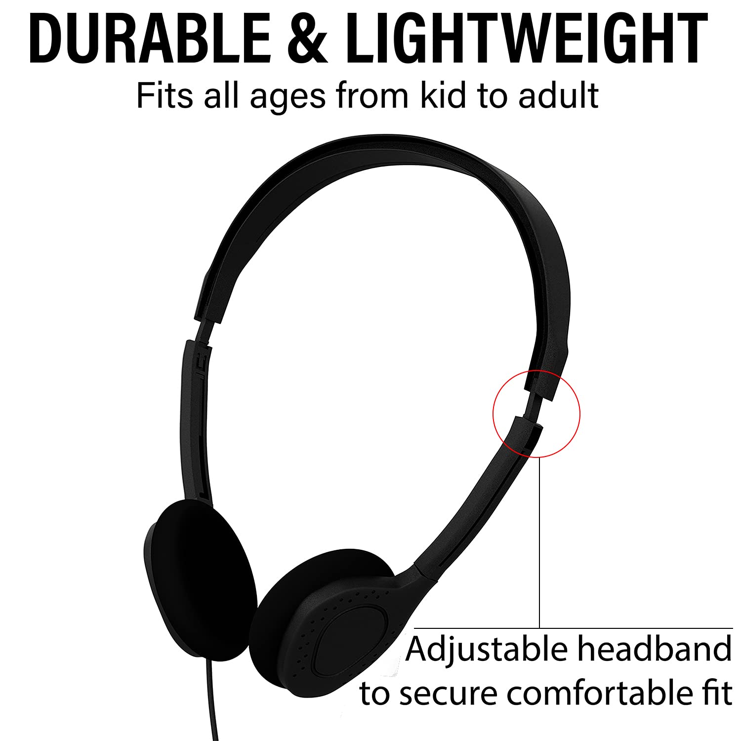 Maeline Bulk On-Ear Headphones with 3.5mm Jack - 40 Pack Multi-Color Headphones for Schools, Gyms, Libraries & Events - Durable Wired Headphones for Students, Teachers & Professionals