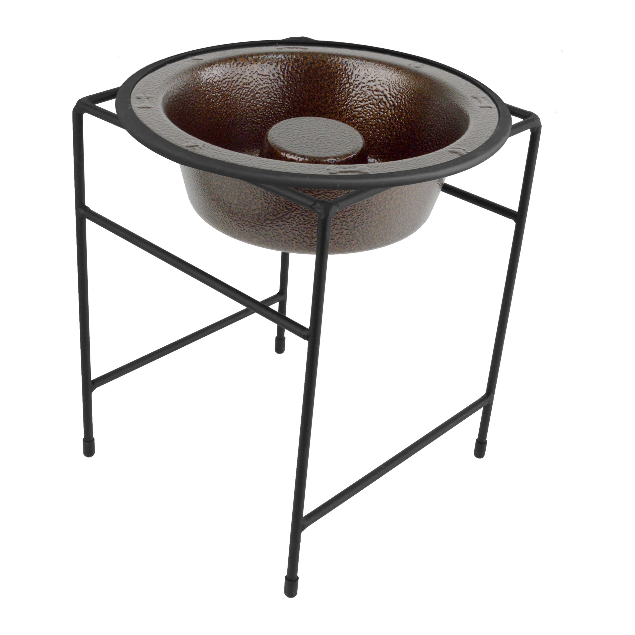 Platinum Pets Modern Single Diner Feeder with Stainless Steel Slow Feed Dog Bowl - Copper Vein | Anti-Gulp Design for Fast Eaters | Perfect for Small to Medium Dogs at Home or Travel