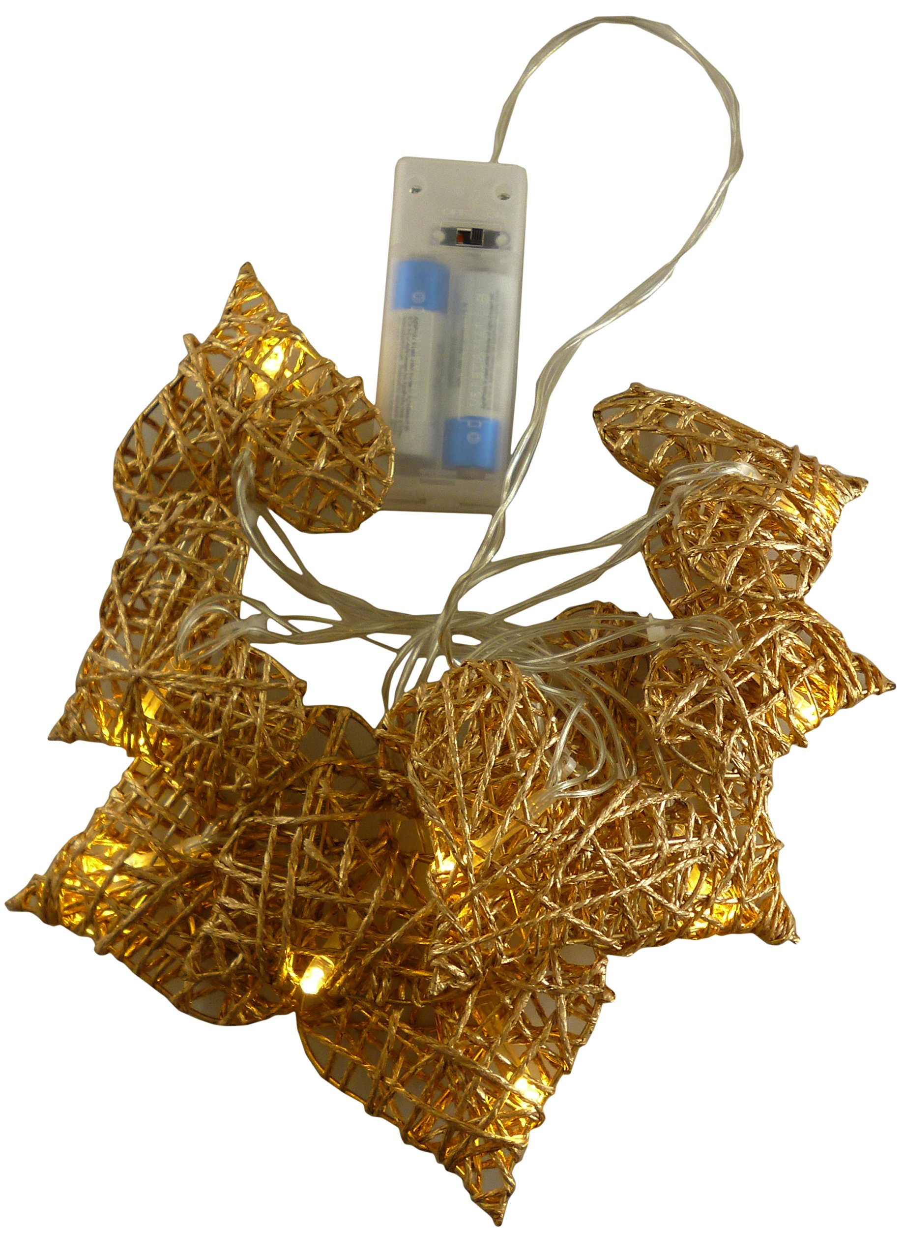 10 Pack Rattan Heart Fairy Lights with Warm White LEDs - 1.5m (5ft) Battery Operated String Lights for Bedroom, Wedding, Christmas Decor (Brown) - Romantic Indoor/Outdoor Decorative Lighting