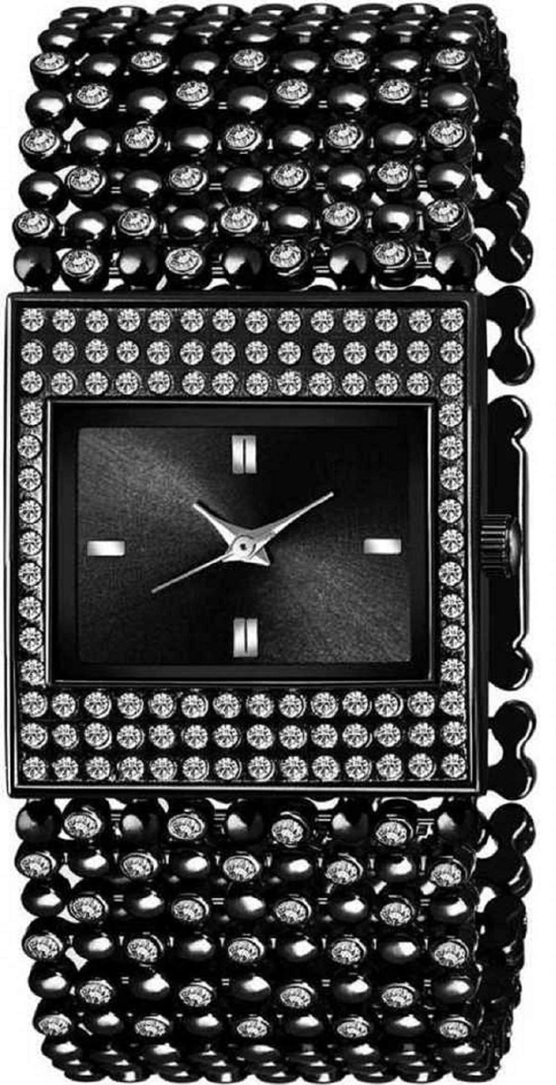 SELLORIA Women's Stainless Steel Analog Watch with Black Chain Bracelet - Elegant Gift for Women & Girls | Perfect for Casual Wear, Office & Special Occasions