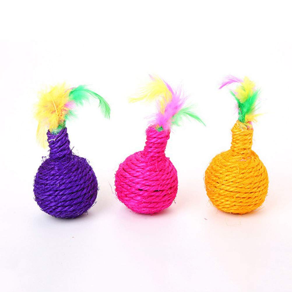 3pcs Interactive Cat Scratching Toys - Kitten Teaser, Play Ball & Bite-Resistant Pet Toys for Indoor Cats - Perfect for Playtime, Exercise & Bonding with Your Feline Friend