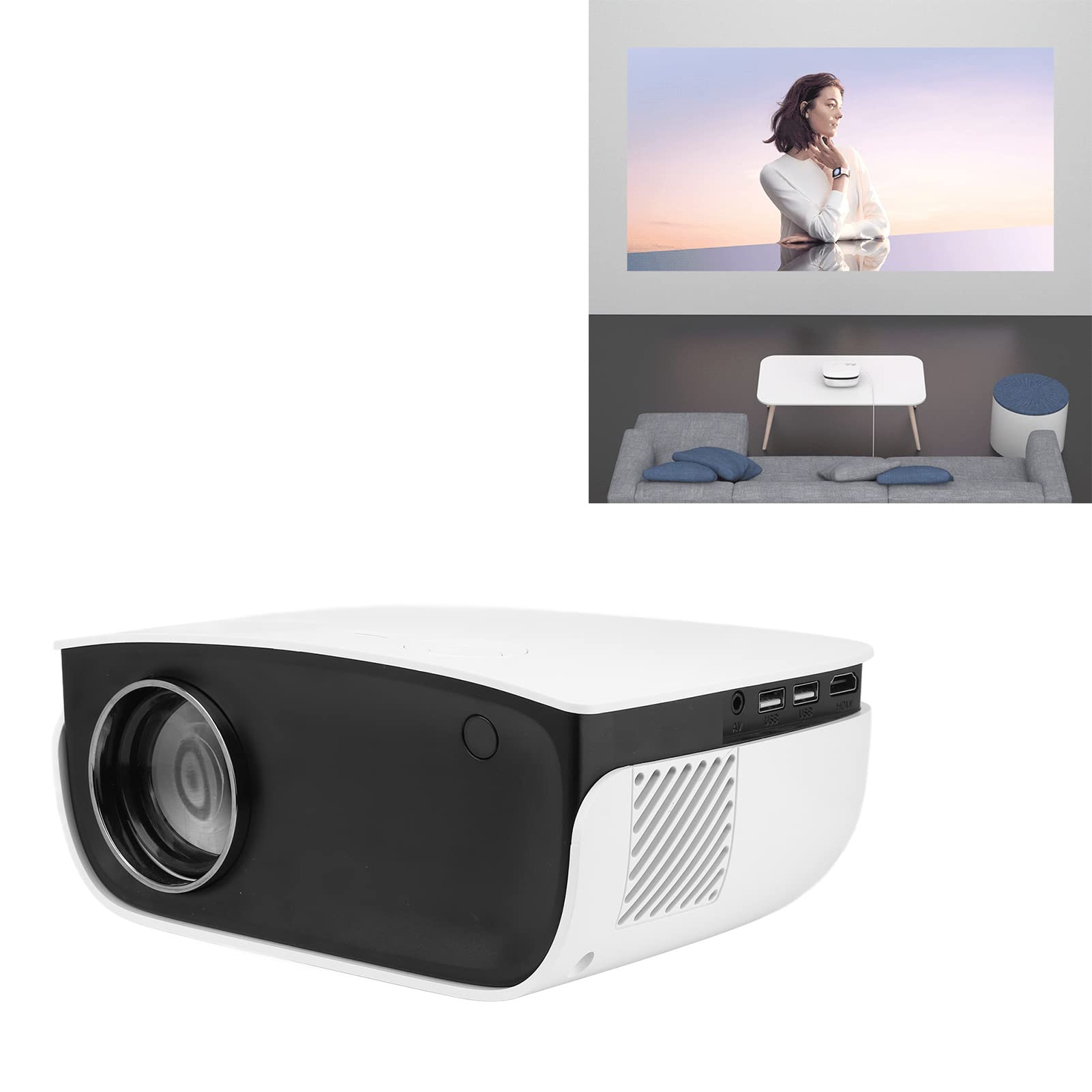 RajoNN 1080P Full HD Video Projector - 2000 Lumens Home Theater Projector with Multiple Interfaces for iPhone, iPad, Outdoor Movies & Indoor Entertainment (UK Plug) - Perfect for Backyard Cinema Nights, Gaming & Home Theater Systems