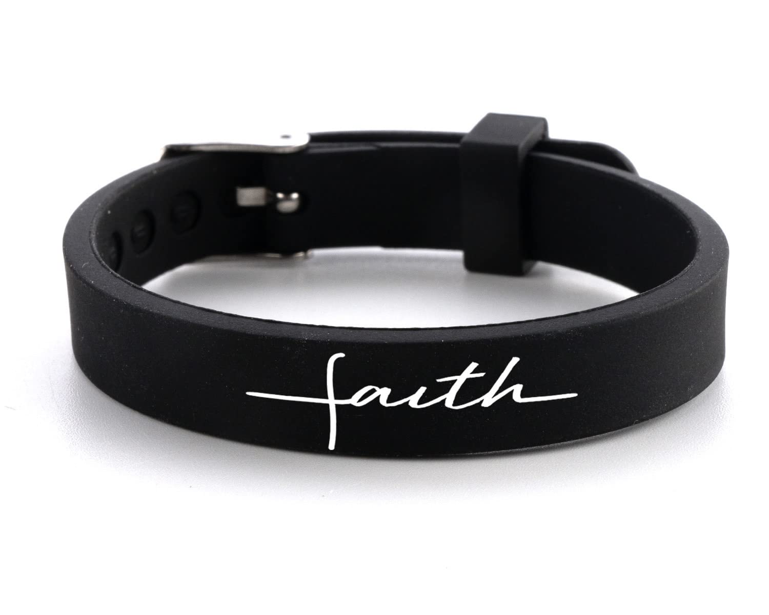 SHNIAN Motivational Adjustable Rubber Wristbands - Snap Closure Silicone Bracelets for Men & Women - Christian Religious Jewelry - Unisex Teen Gifts (8.66