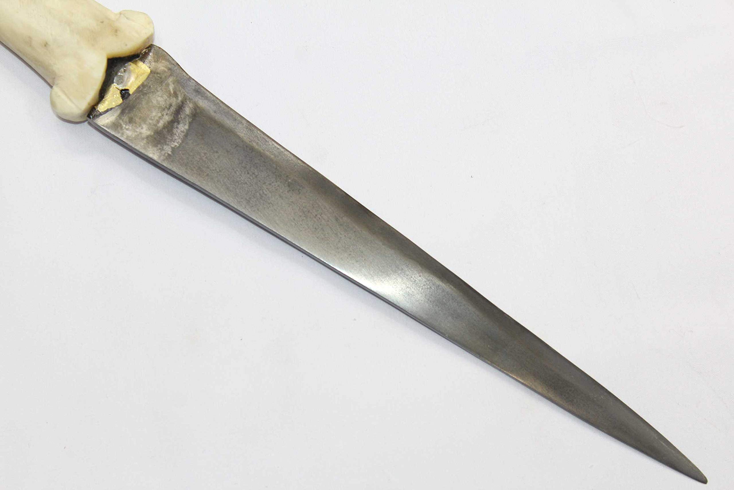 Authentic Pesh-Kabz Dagger Knife - Handcrafted Wootz Steel Blade, Horse Face Handle - Model P234 | Collectible Antique Weapon for Display & Historical Reenactment
