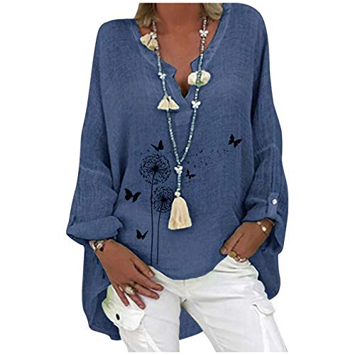 Women's Long Sleeve V-Neck Tunic Blouse - Loose Fit Casual & Workout Top in Brown | Perfect for Office Wear, Yoga, and Everyday Comfort