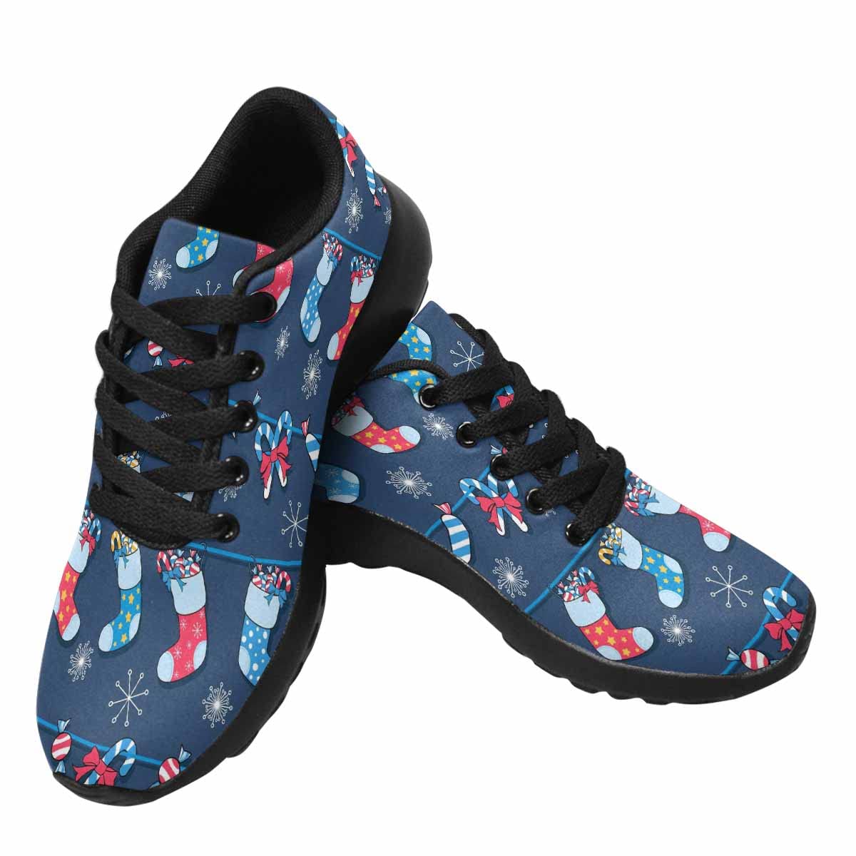 InterestPrint Women's Lightweight Breathable Running Sneakers - Cute Penguin with Santa Hat Design - Perfect for Jogging, Gym Workouts & Christmas Gift Giving