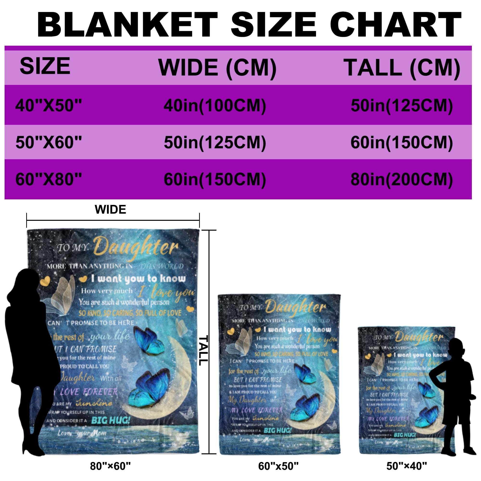 Soft Flannel Plush Throw Blanket for Daughter - 50