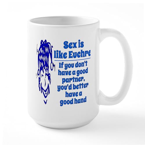White - Sex Is Like Euchre Large Mug