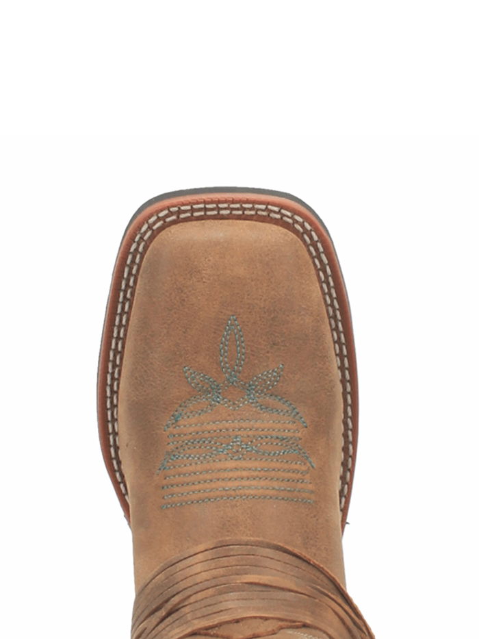 Laredo 5848 Women's Tan Leather Boots - Square Toe with Straps for Casual Wear & Western Fashion