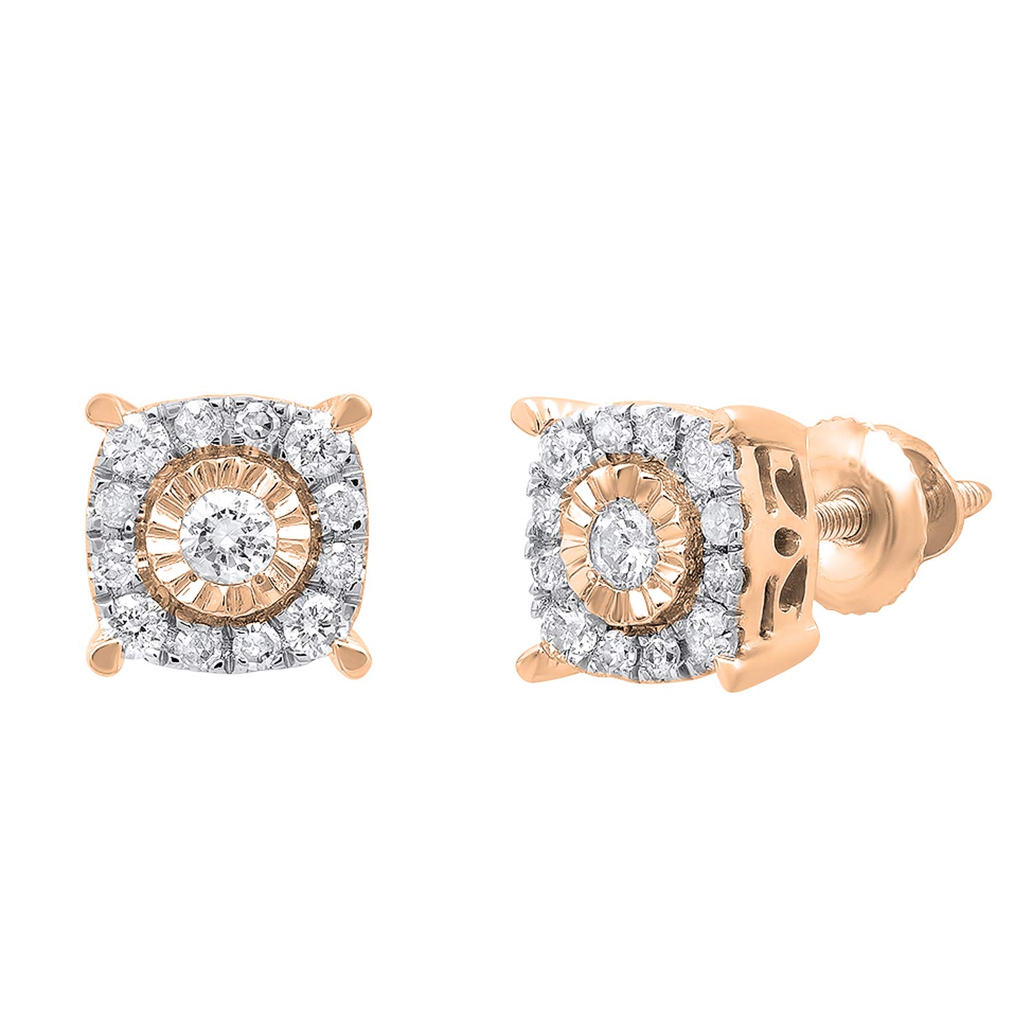 0.30 Carat Round White Diamond Stud Earrings for Women - 18K Solid Gold Dazzlingrock Collection | Perfect for Weddings, Anniversaries & Special Occasions