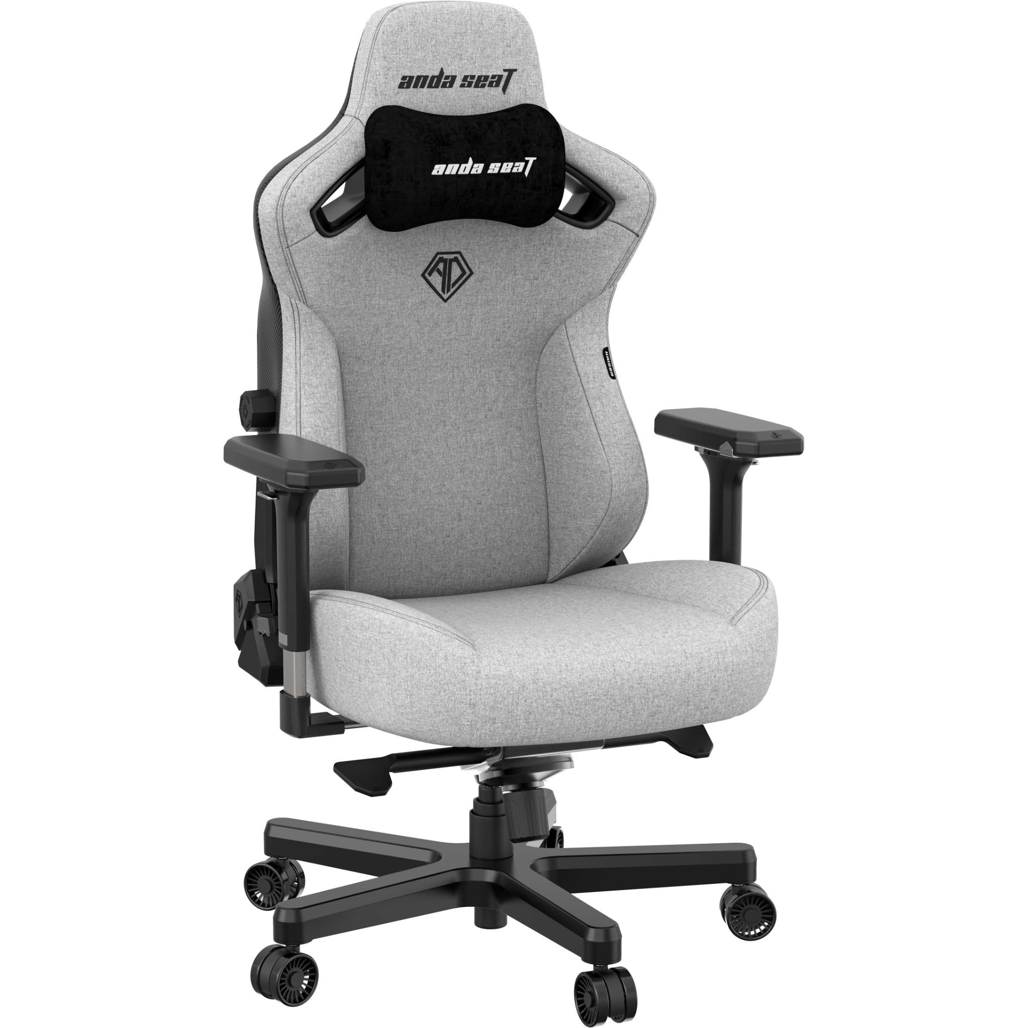 Anda Seat Kaiser 3 Series Premium Ergonomic Gaming Chair - Grey Fabric (Large Size) for PC, Console & Office Use - Comfortable Racing Style Chair with Lumbar Support