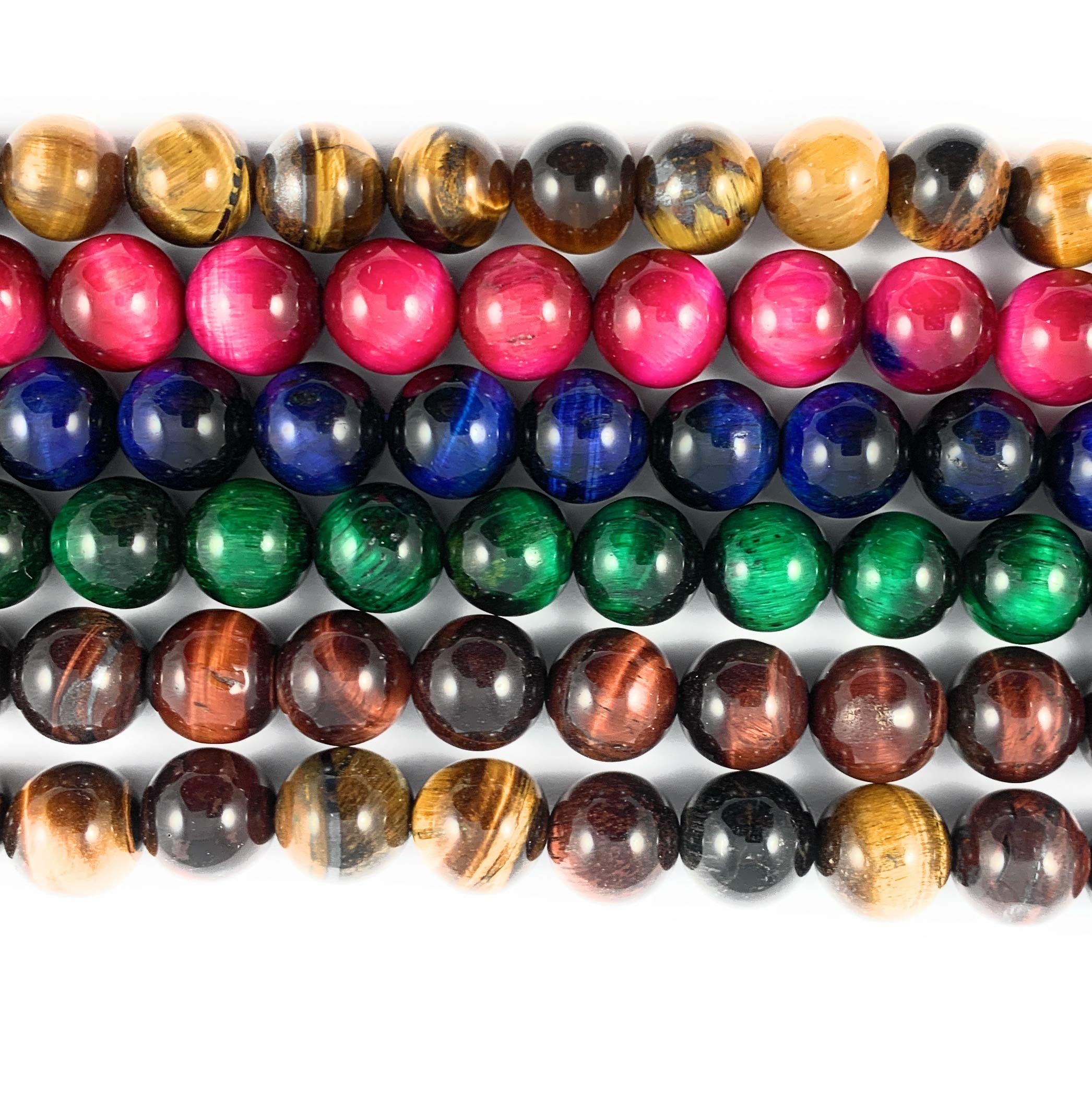 Beadalgo 8mm Natural Yellow Tiger Eye Gemstone Round Beads - 15.5 Inch Strand for DIY Jewelry Making, Bracelets & Necklaces - Healing Crystal Beads for Meditation & Spiritual Crafts