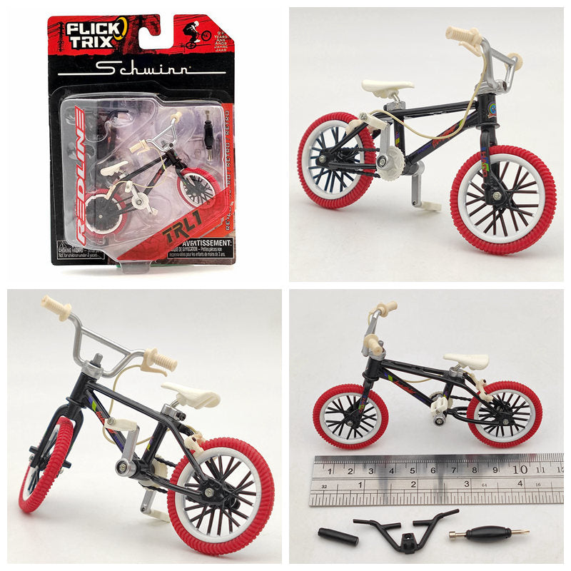 Premium FLICK TRIX Miniature BMX Finger Bike - Diecast Metal DeathTrap Bicycle Toy for Kids & Adults - Perfect for Office Desk, Stress Relief & Collectible Gift