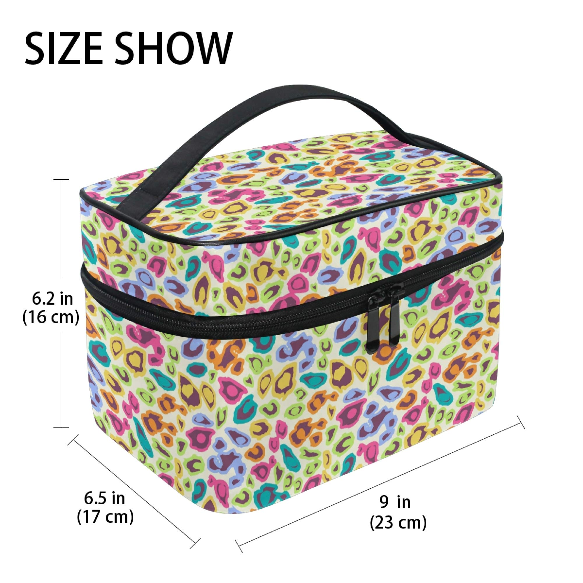 Stylish Cheetah Print Makeup Bag - Waterproof Travel Cosmetic Organizer for Women & Girls | Perfect for Toiletries, Brushes, and Skincare on the Go