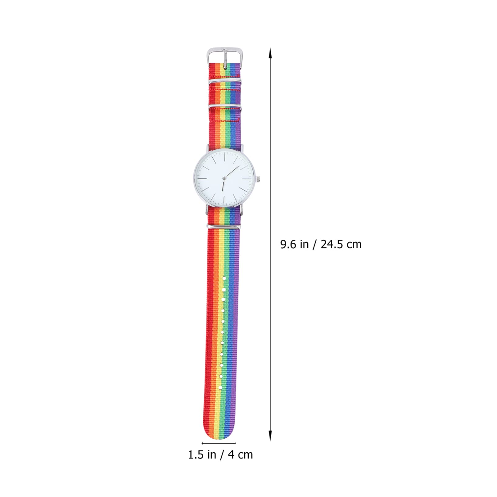 Stylish Women's Rainbow Nylon Band Quartz Wristwatch - Fashionable Waterproof Watch for Everyday Wear, Office & Outdoor Activities