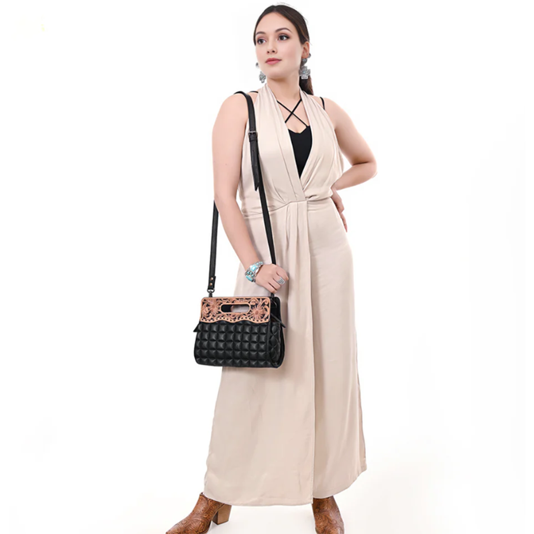 American Darling Black Quilted Leather Purse - Elegant Crossbody Bag for Women | Perfect for Work, Date Night & Travel Accessories