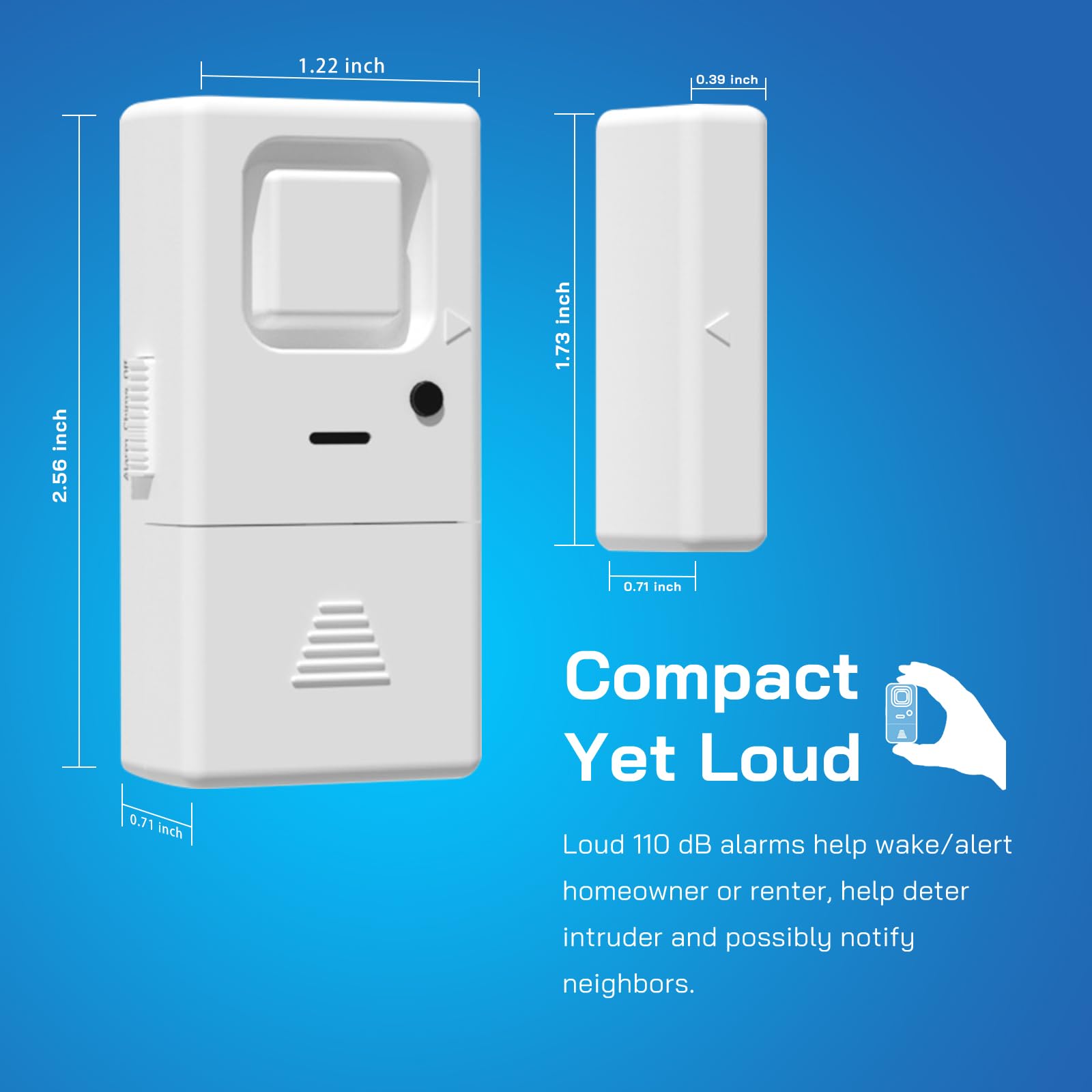 Rosmila Wireless Door & Window Alarm Sensor - 2 Pack Adjustable Volume with Burglar Alert & Entry Chime for Home Security, Child Safety & Apartment Protection | Easy DIY Installation for Bedrooms, Offices & Vacation Homes