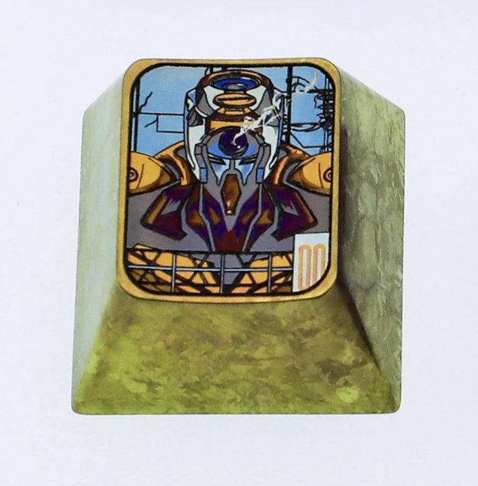 Custom Anime Keycap - 1U Titanium Alloy Metal Personalized Keycap for Mechanical Keyboard, Eva Unit-01 Inspired Design - Perfect for Gaming, Typing & Keyboard Decoration
