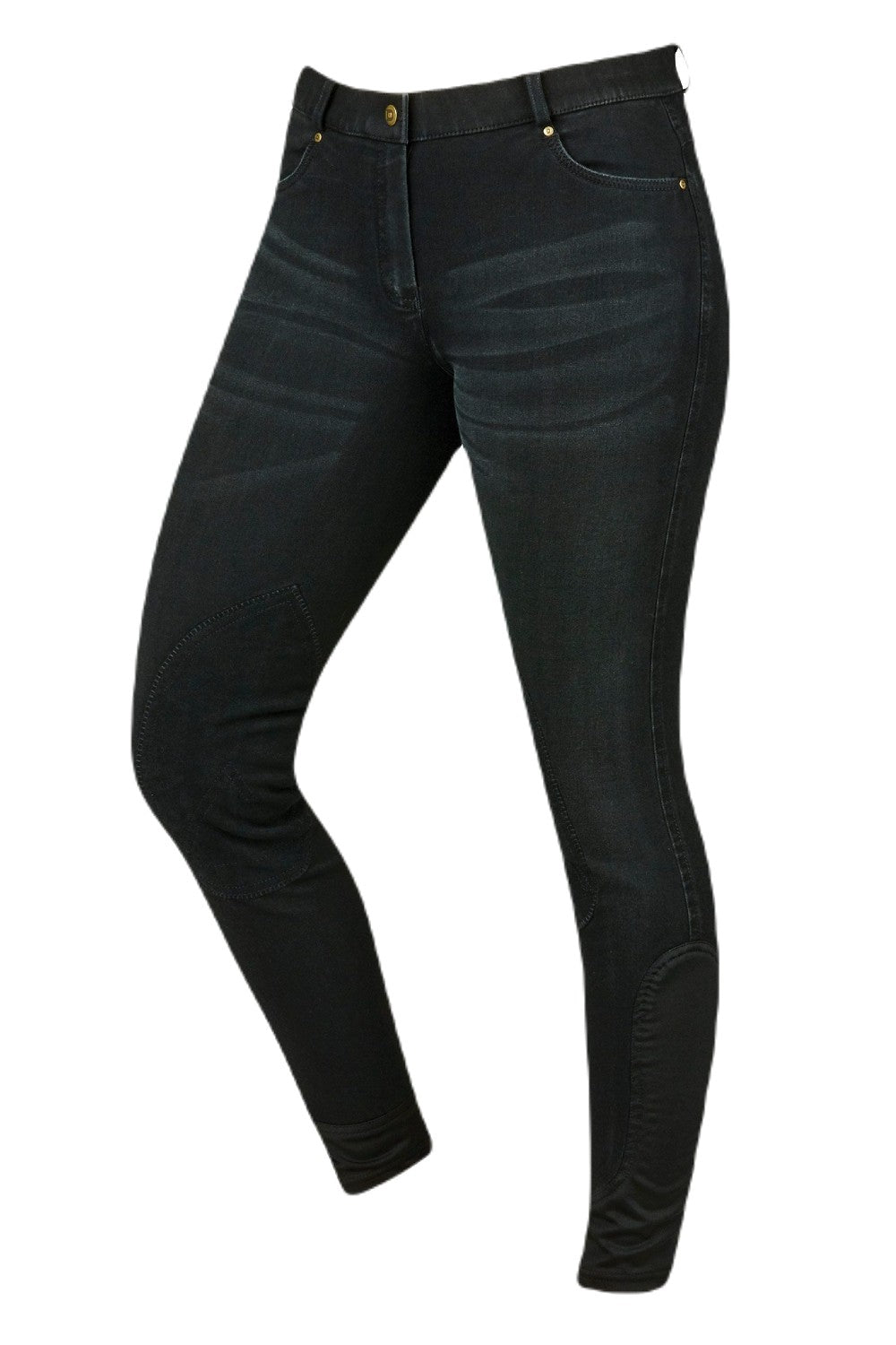 Dublin Shona Knee Patch Denim Breeches - Women's Equestrian Riding Pants for Horseback Riding & Stable Work