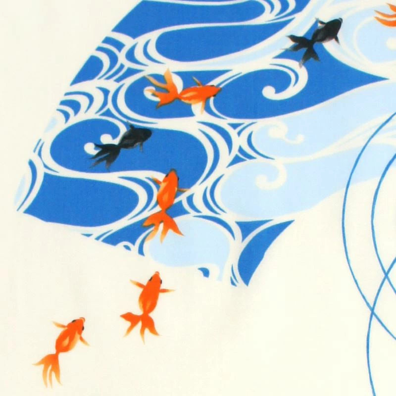 Premium Kyo Yuzen Dyed Tenugui Hand Towel - Goldfish & White Design | Authentic Japanese Craftsmanship Made in Kyoto | Perfect for Home Decor, Gifts & Traditional Tea Ceremonies