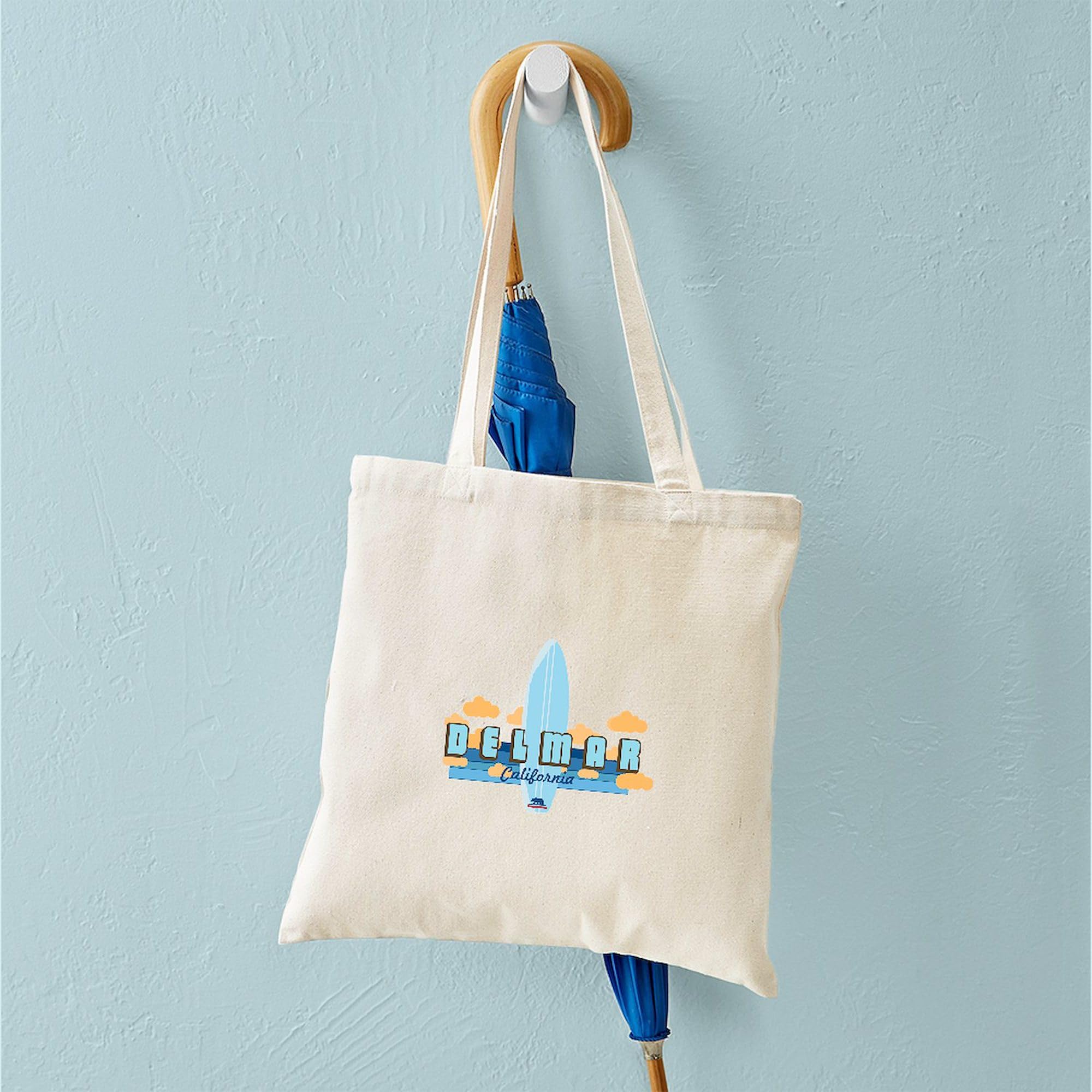 Del Mar California Tote Bag - Natural Canvas Reusable Shopping Bag for Beach, Groceries & Daily Use | CafePress