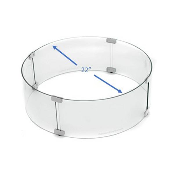 Round Glass Wind Screen for Fire Pit - Outdoor Patio, Backyard, Camping Fire Protection Accessory
