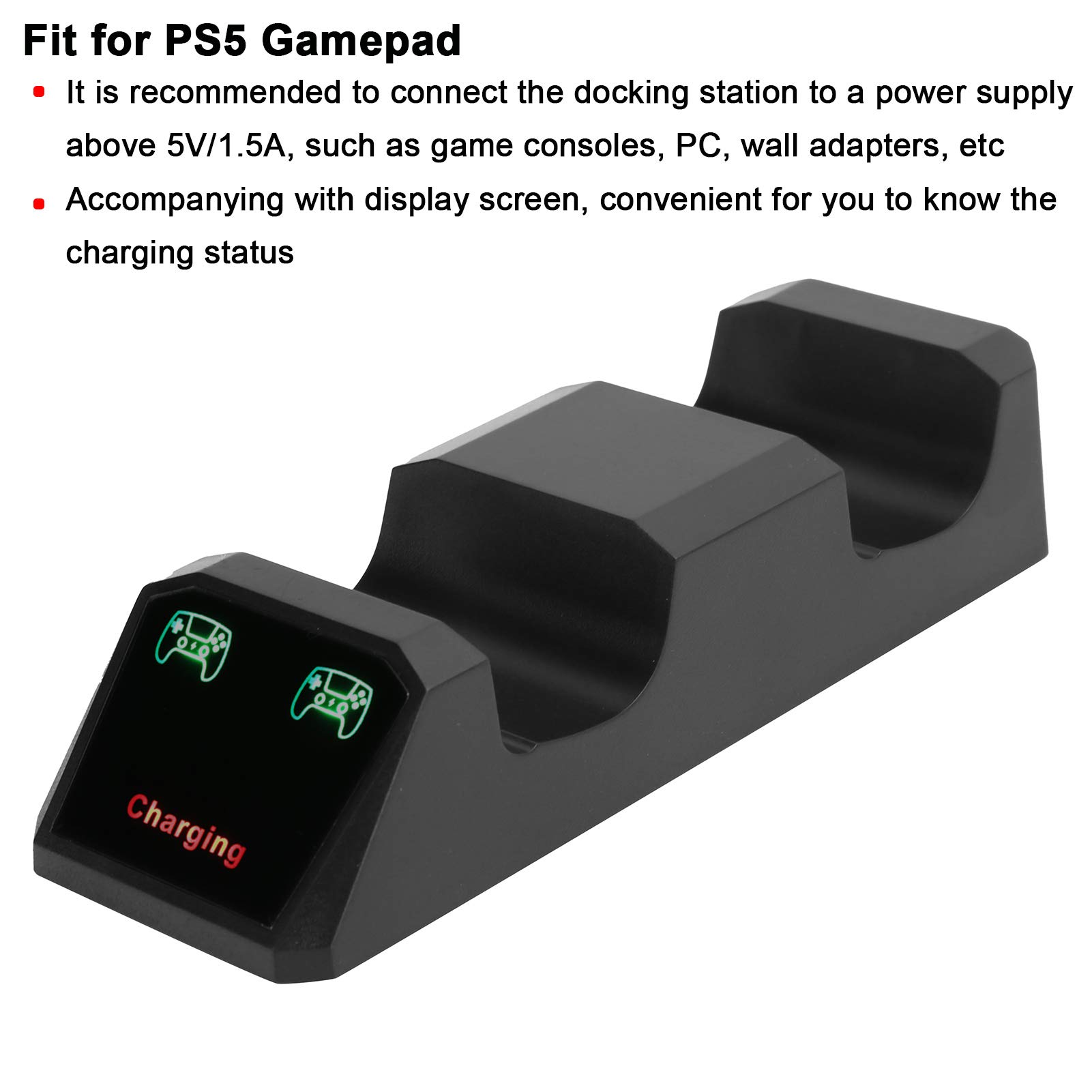 Wireless Controller Charger Dock - Dual USB Charging Station with ABS Screen Display & LED Indicator for PS5, Xbox, Nintendo Switch - Perfect for Gaming Setup & Multiplayer Sessions