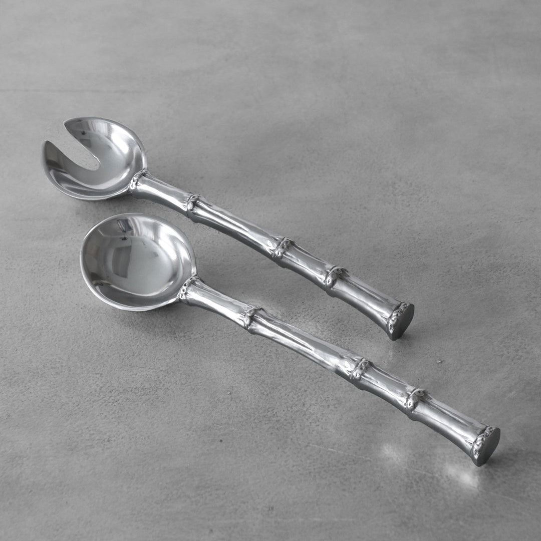 Beatriz Ball GARDEN Bamboo Salad Servers Set - Elegant Salad Tongs & Serving Utensils for Outdoor Picnics, Dinner Parties, and Family Gatherings