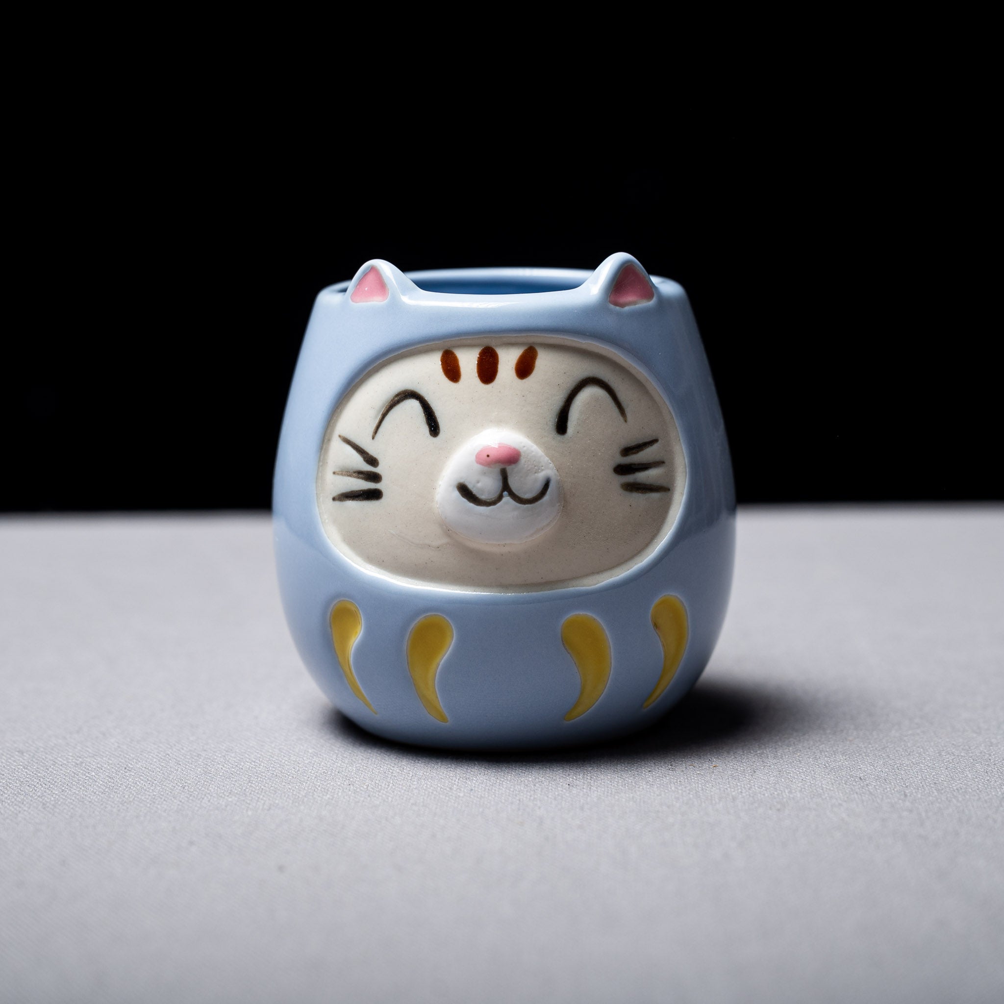 Lucky Cat Daruma Ceramic Coffee Mug - 8 Vibrant Colors for Home, Office & Gift Giving | Japanese Fortune Cat Design for Good Luck & Success