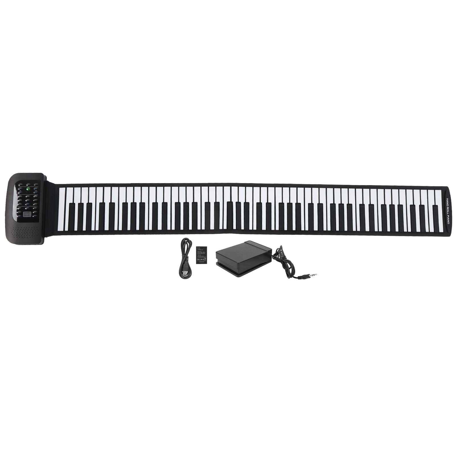 POCREATION 88 Key Roll Up Piano - Portable Flexible Electronic Keyboard for Beginners, Kids & Adults - Ideal for Travel, Home Practice & Music Education (Black)