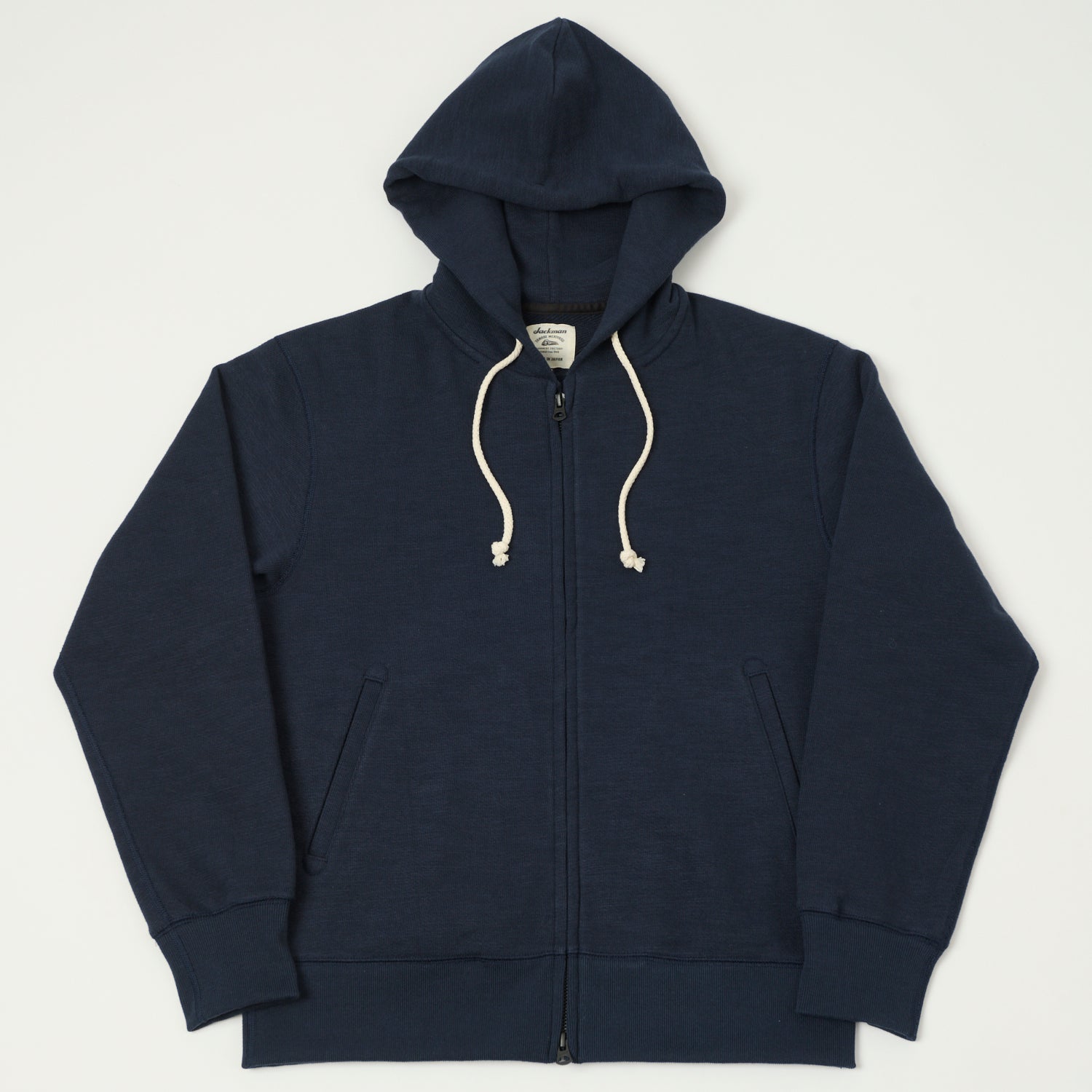Jackman GG Sweat Zip Parka for Men - Navy Blue Hooded Fleece Jacket | Outdoor Hiking, Casual Wear & Street Style Fashion