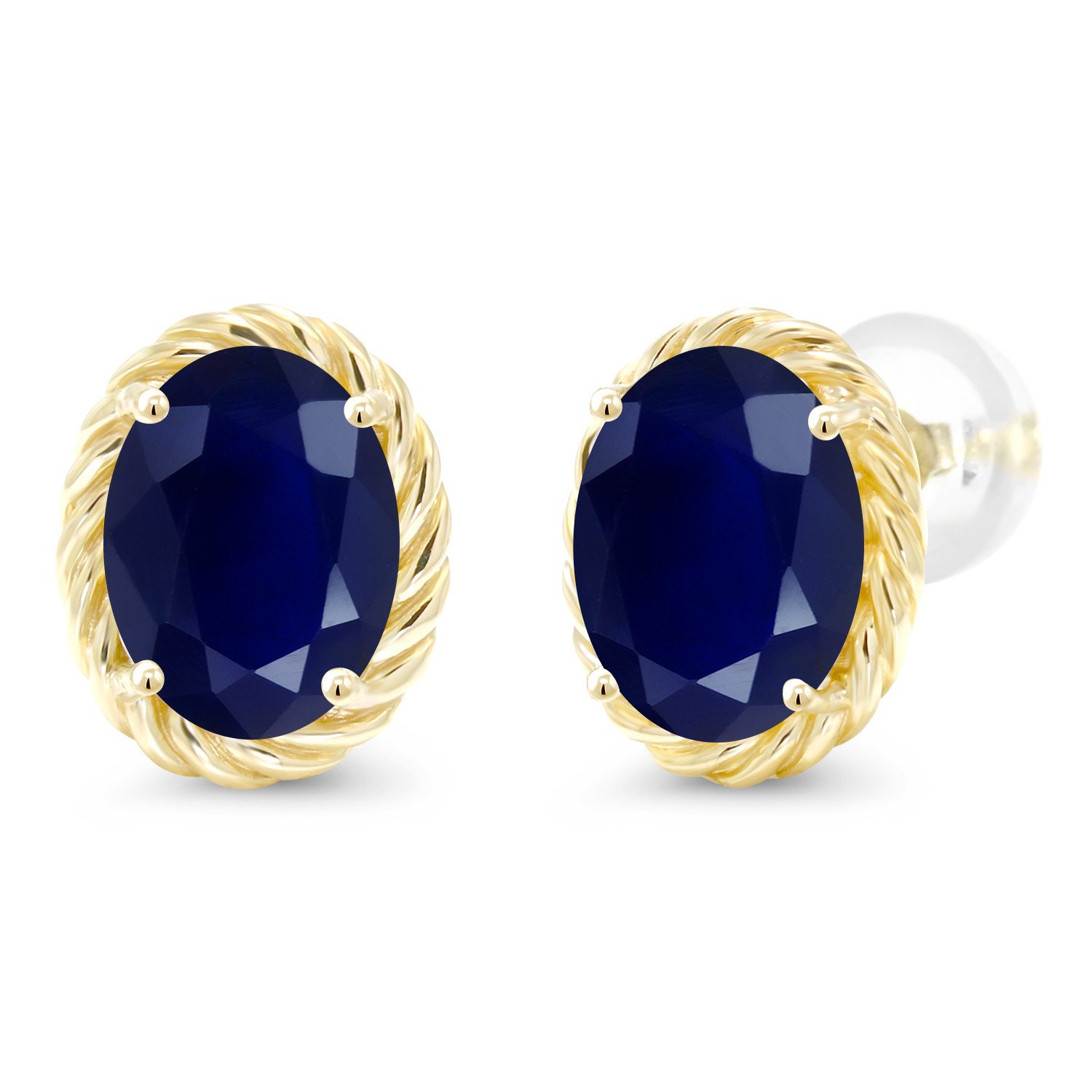 14K Yellow Gold 8X6MM Oval Gemstone Birthstone Earrings for Women & Men | Personalized Zodiac Jewelry Gift | Perfect for Anniversaries, Birthdays & Special Occasions