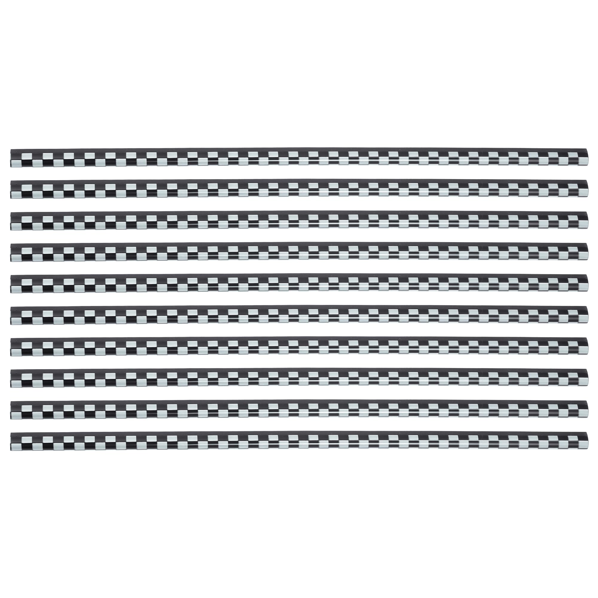 X AUTOHAUX 10-Piece Car Air Vent Decorations - Universal Fit Straight Vent Outlet Trim Strips (Black & White) | Interior Styling Accessories for Sedans, SUVs & Trucks
