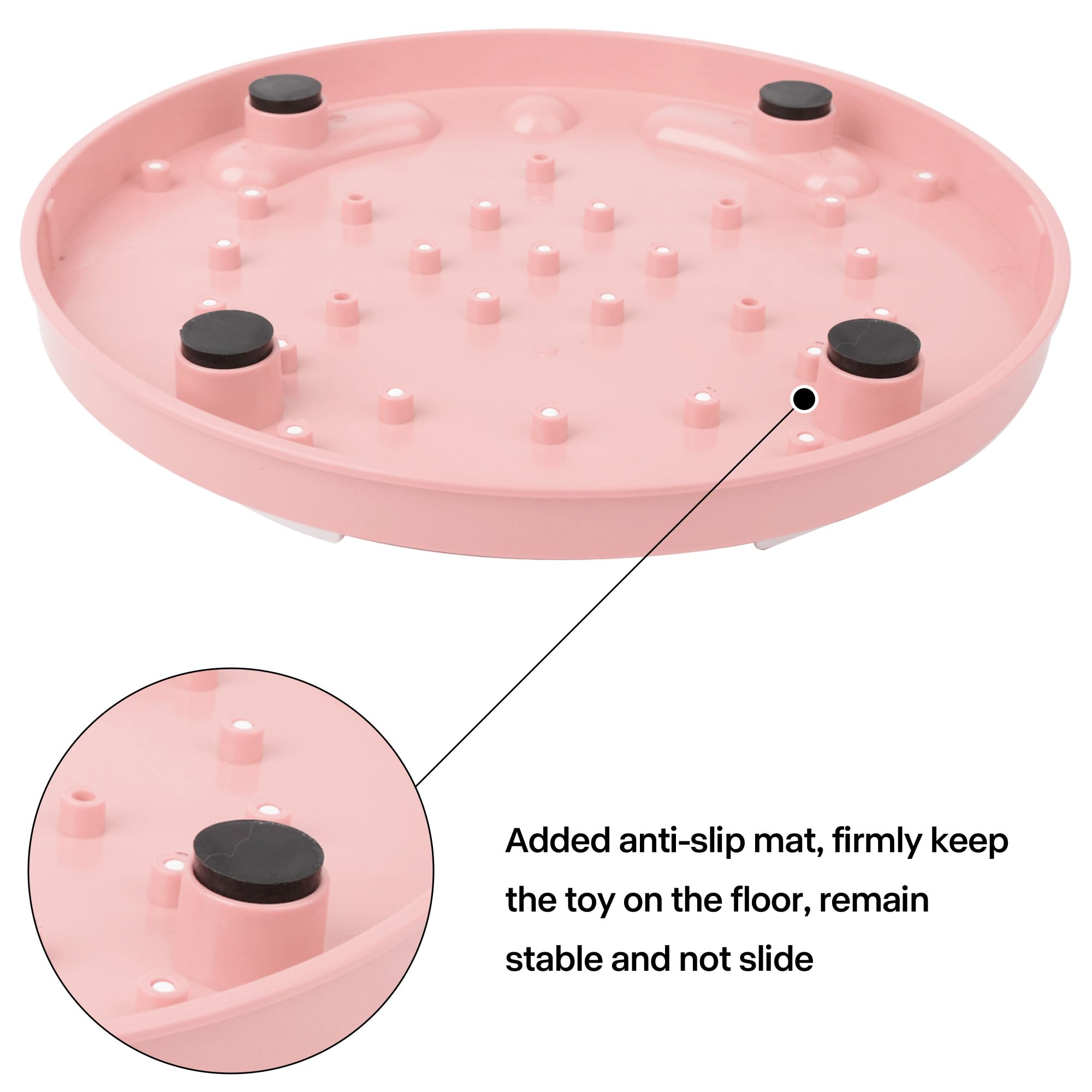 Interactive Cat Puzzle Feeder - Slow Feeder Food Dispenser Toy for Indoor Cats - Mental Stimulation & Enrichment Game - Pink - Perfect for Boredom Relief & Mealtime Fun