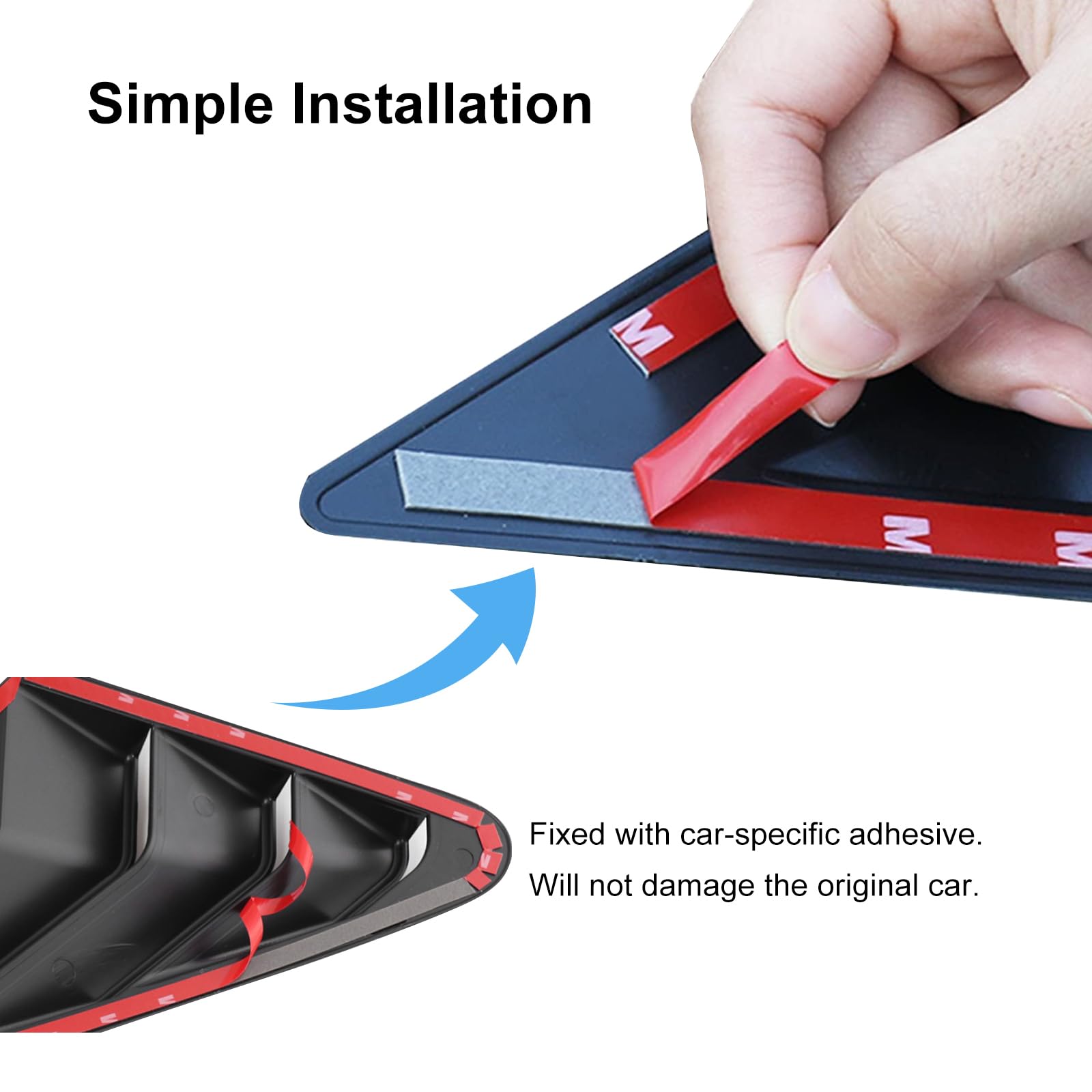Rear Side Window Louvers Spoiler for Honda Accord 2018-2022 | Air Vent Scoop Shade Cover | Sporty Black Blinds | Enhances Style & Sun Protection for Daily Driving & Car Shows
